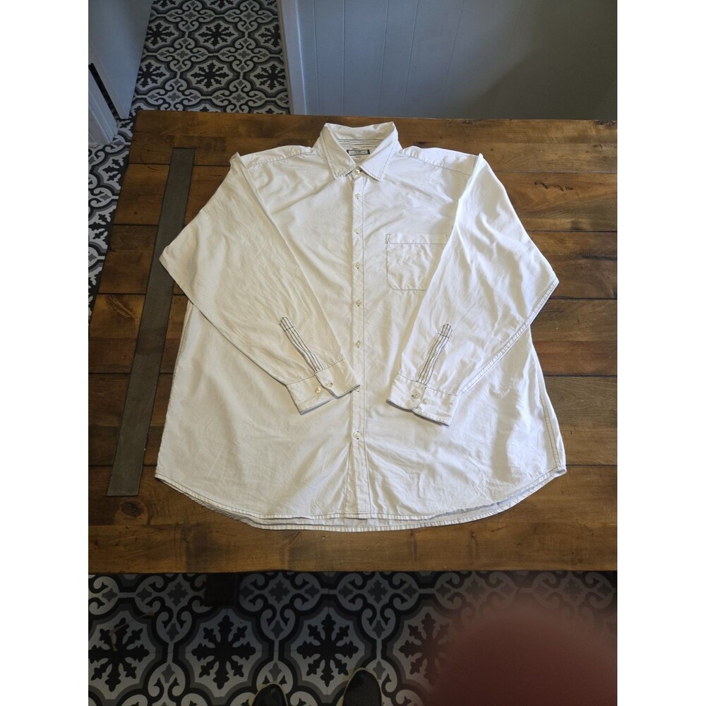 Old Navy Mens Shirt XXL White Cotton Long Sleeve Button Up Dress Casual